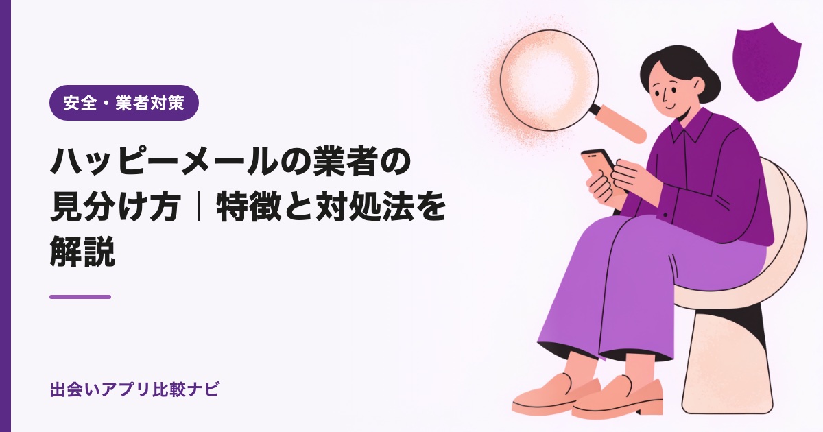ハッピーメールの業者の見分け方｜特徴と対処法を解説【2026年】